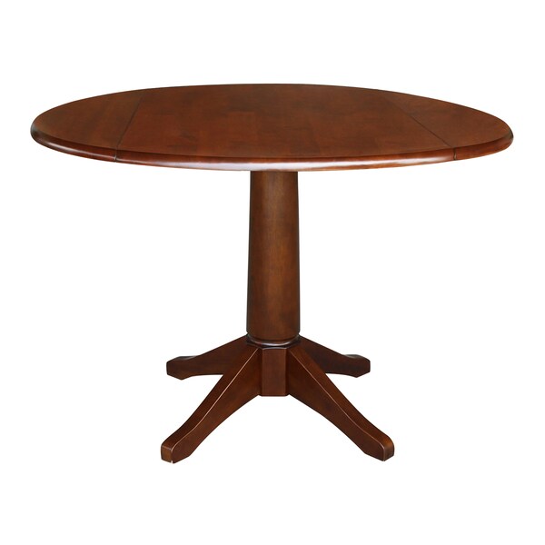 International Concepts Round 42 in Round Dual Drop Leaf Pedestal Table, 30.3 inH, Espresso, 42 W, 42 L, 30.3 in H, Wood K581-42DPT-27B - main
